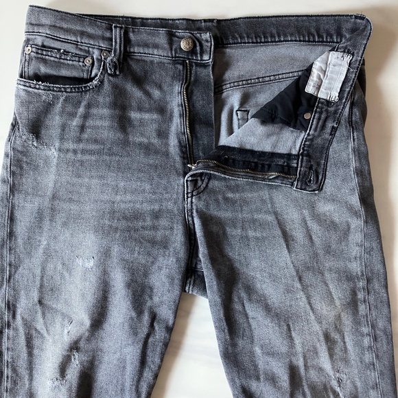 R13 2023 Distressed Boyfriend Jeans Gray 36 x 27 - Picture 2 of 7